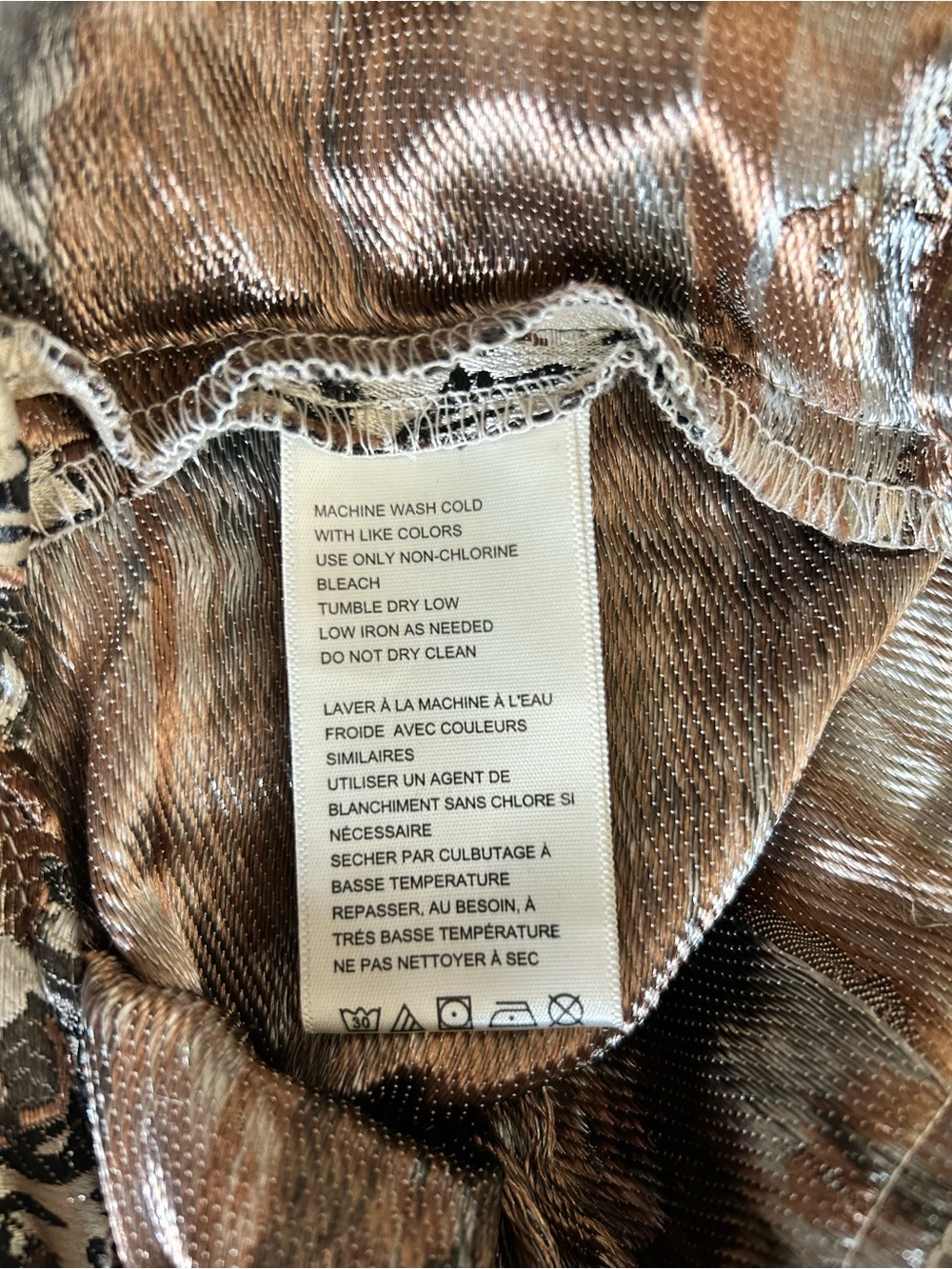 Free People Benjamine Mini Skirt Women's Size 0 Brown Beige Floral Jacquard - Picture 10 of 11